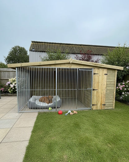 Benchmark Kennels Single Premium Wooden Dog Kennel - 12 x 6.5ft