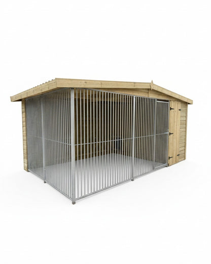 Benchmark Kennels Single Premium Wooden Dog Kennel - 12 x 6.5ft