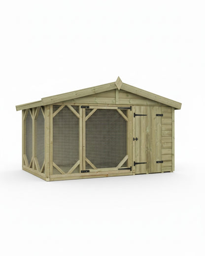 Benchmark Kennels Single Classic Wooden Dog Kennel - 8 x 4ft