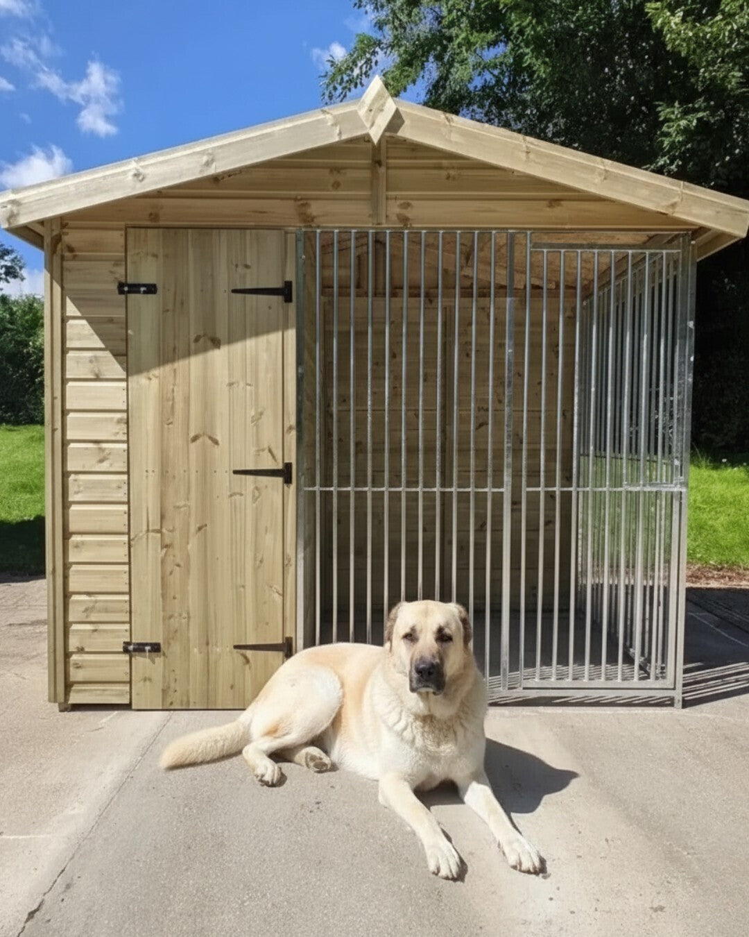 Benchmark Kennels Single Premium Wooden Dog Kennel - 8 x 4ft