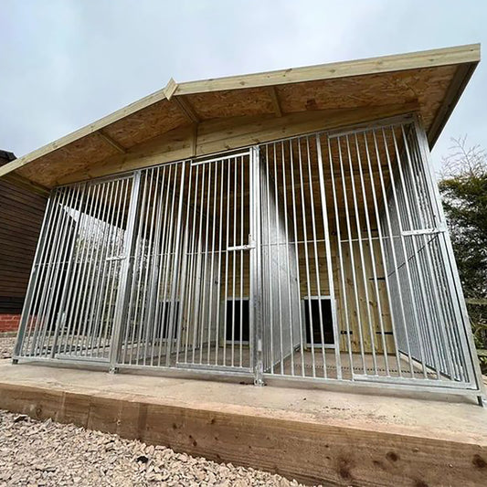 Benchmark Premium Wood Triple Dog Kennel with Apex Roof 12 x 10ft