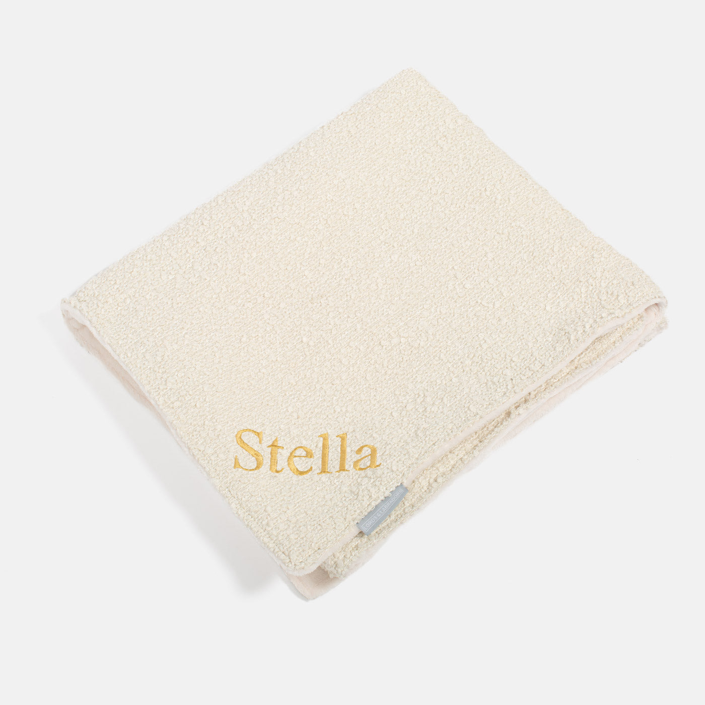 [colour:Ivory Boucle] Super Soft Sherpa & Teddy Fleece Lining, Our Luxury Cat & Kitten Blanket In Stunning Ivory Boucle I The Perfect Cat Bed Accessory! Available To Personalise at Lords & Labradors