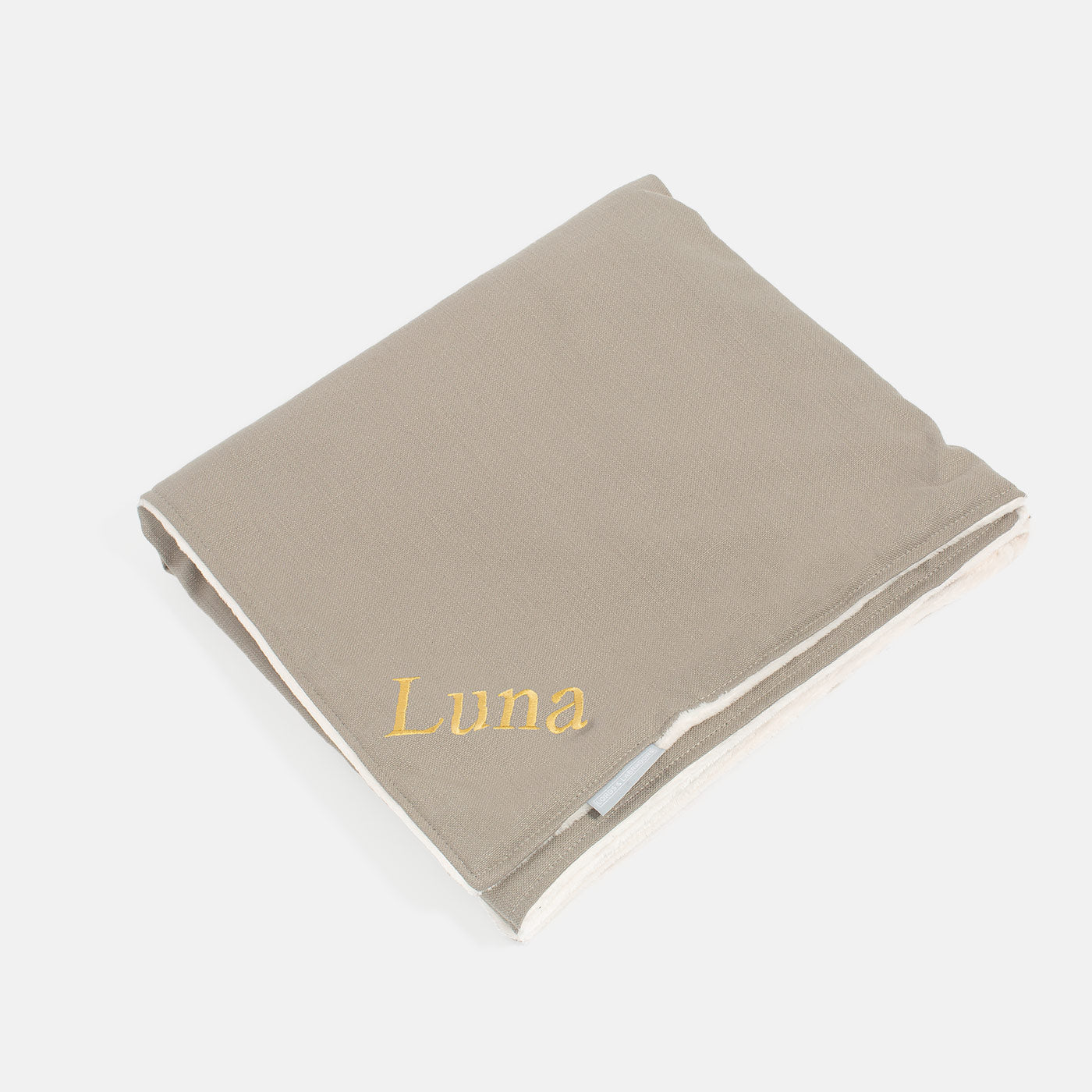  Discover Our Luxurious Savanna Stone Dog Blanket With Super Soft Sherpa & Teddy Fleece, The Perfect Blanket For Puppies, Available To Personalise And In 2 Sizes Here at Lords & Labradors