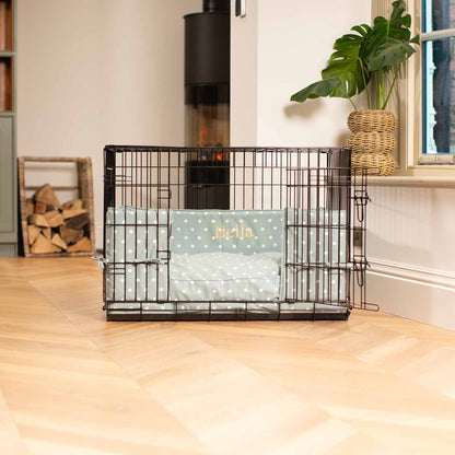Dog Crate Bumper in Duck Egg Spot by Lords & Labradors