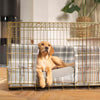 Gold Dog Crate with Dove Grey Tweed Cushion & Bumper by Lords & Labradors