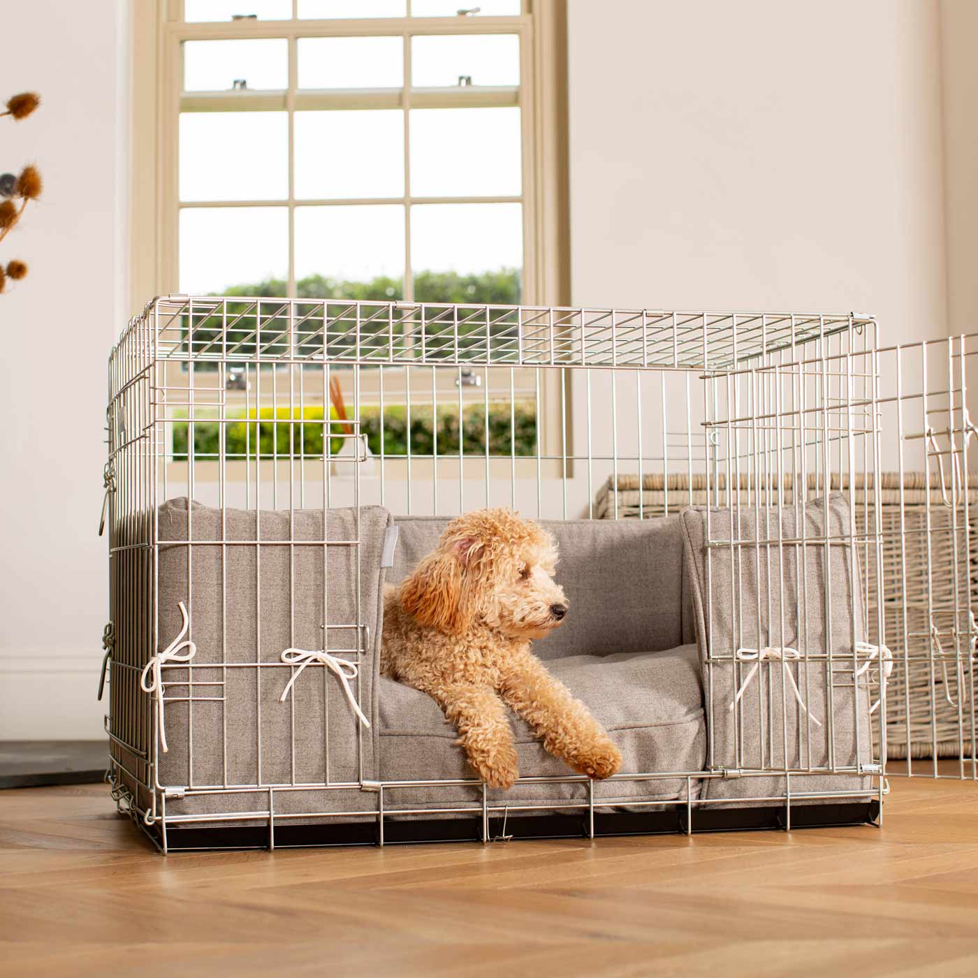 Luxury Dog Crate Bumper, In Inchmurrin Ground The Perfect Dog Crate Accessory, Available To Personalise Now at Lords & Labradors