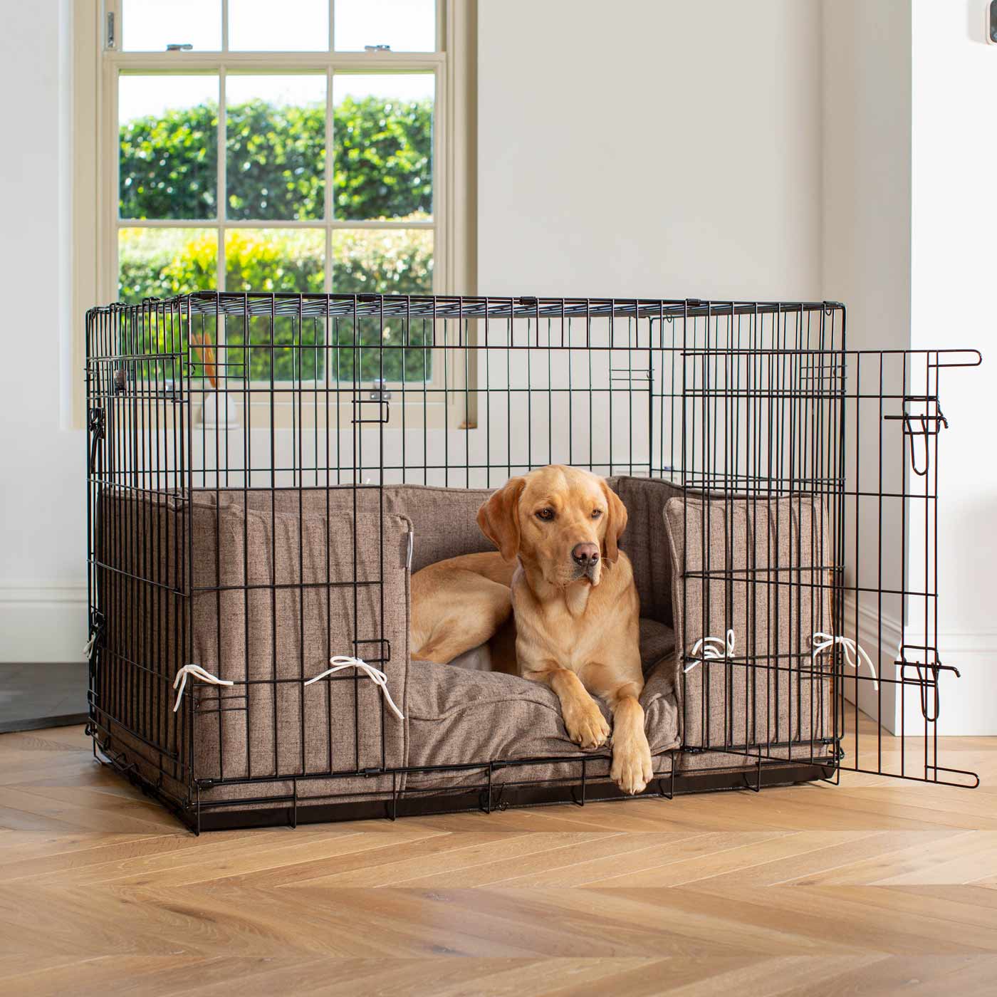 Luxury Dog Crate Bumper, In Inchmurrin Ground The Perfect Dog Crate Accessory, Available To Personalise Now at Lords & Labradors