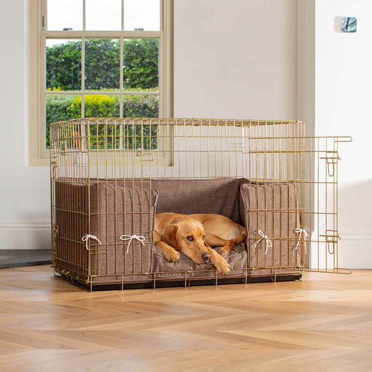 Luxury Dog Crate Bumper Cover, in Inchmurrin Umber, The Perfect Dog Bumper Spare Cover, Available Now at Lords & Labradors