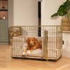 Gold Dog Crate with Cushion & Bumper in Mink Bouclé by Lords & Labradors