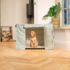 Gold Dog Crate with Crate Cover in Duck Egg Spot by Lords & Labradors