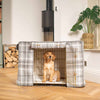 Gold Dog Crate with Dove Grey Tweed Crate Cover by Lords & Labradors