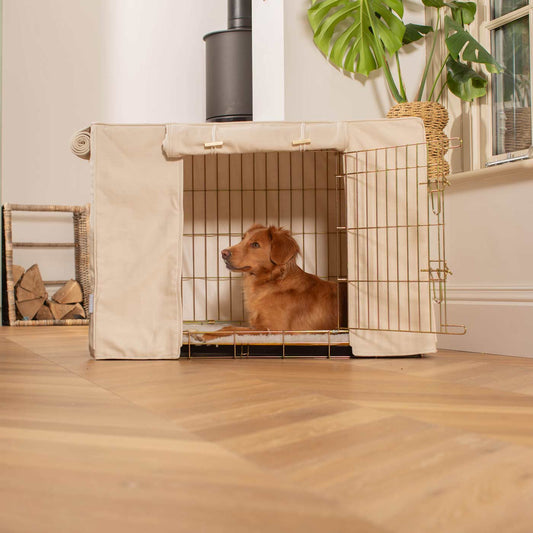 Dog Crate with Crate Cover in Savanna Bone by Lords & Labradors