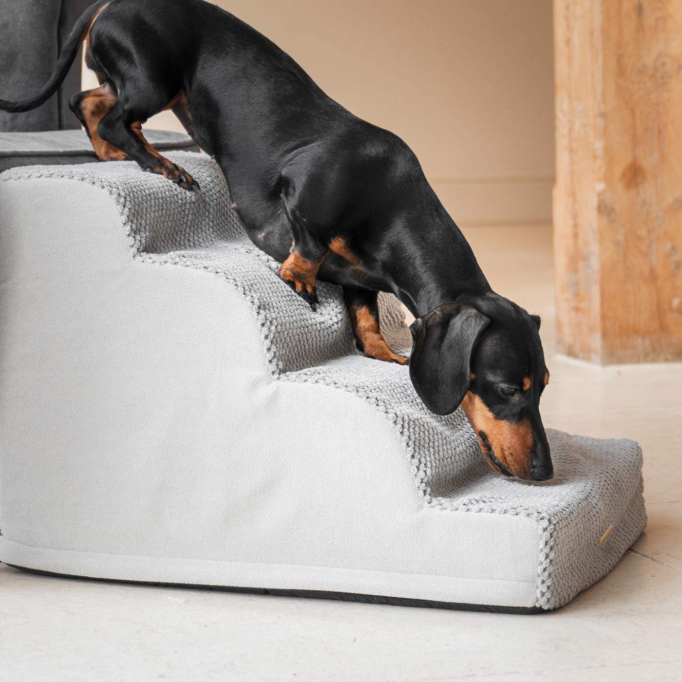 Provide Your Elderly, Young or Injured Pet with The Perfect Pet Furniture Steps, Our Luxury Cloud Pet Steps in Stunning Dove Grey Is the Ideal Choice for Dogs & Cats of All Ages! Pet Steps & Stairs Available Now at Lords & Labradors     
