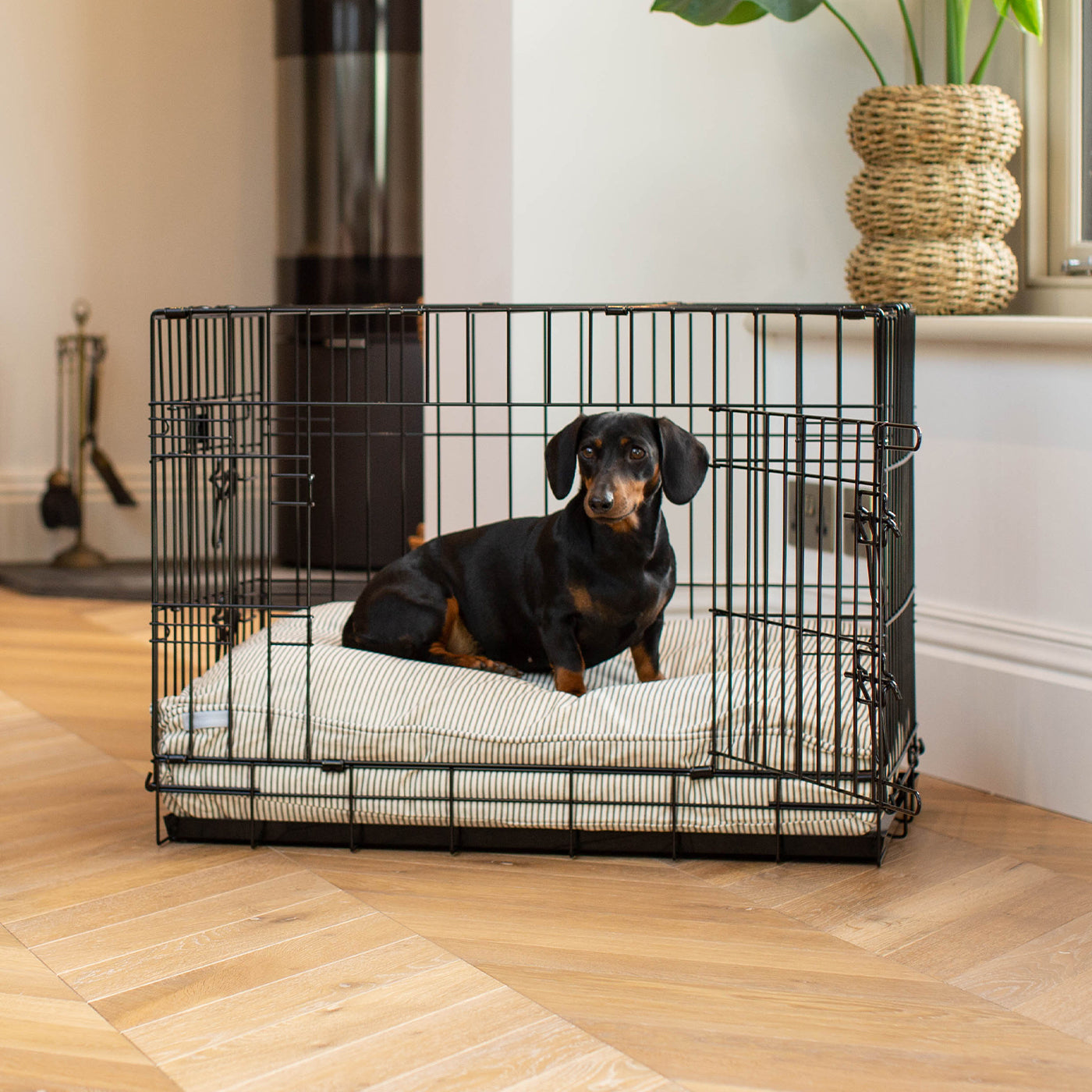 Luxury Dog Crate Cushion, Regency Stripe Crate Cushion The Perfect Dog Crate Accessory, Available To Personalise Now at Lords & Labradors