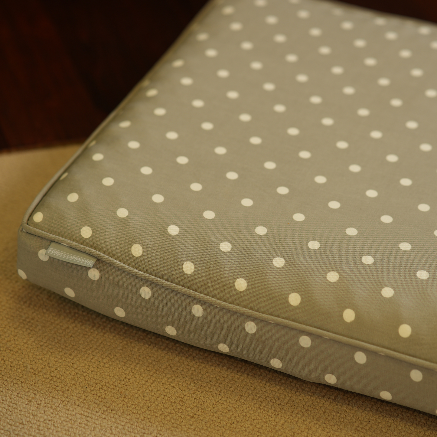 Dog Cushion in Grey Spot by Lords & Labradors