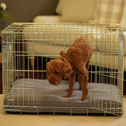 Dog Cushion in Pewter Herringbone Tweed