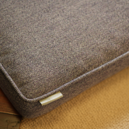 Dog Cushion in Pewter Herringbone Tweed