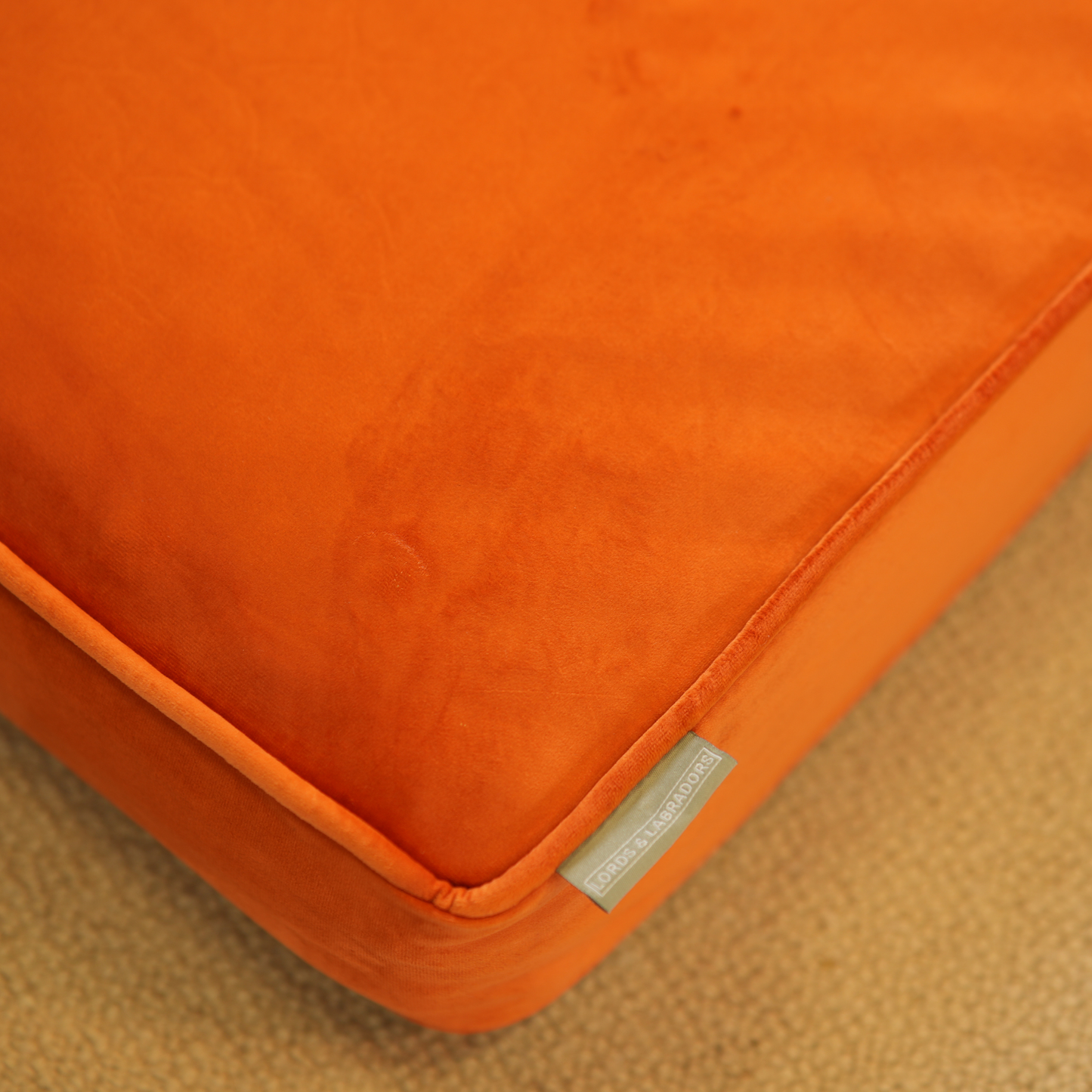 Dog Cushion in Pumpkin Velvet by Lords & Labradors