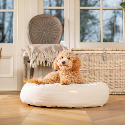 Discover Our Handmade Luxury Donut Dog Bed, In  Savanna Bone, The Perfect Choice For Puppies Available Now at Lords & Labradors