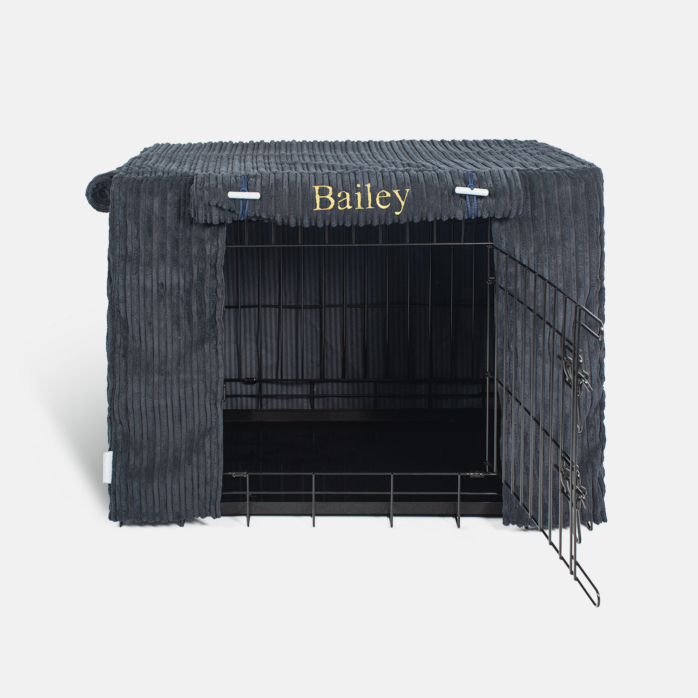 Luxury Dog Crate Cover, Essentials Plush Navy Crate Cover!  The Perfect Dog Crate Accessory, Available To Personalise Now at Lords & Labradors