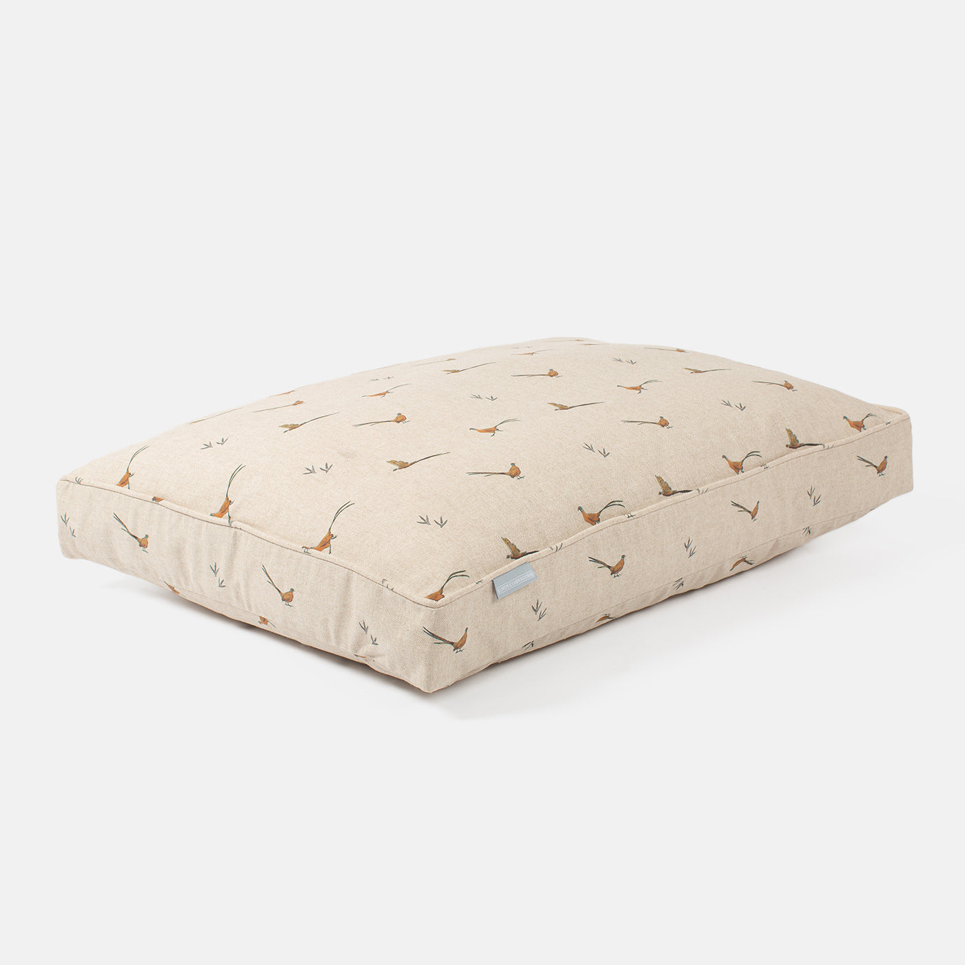 Luxury Dog Cushion, in Woodland Pheasant. Available For Pet Personalisation, Handmade Here at Lords & Labradors! Order The Perfect Pet Cushion Today For The Ultimate Burrow!