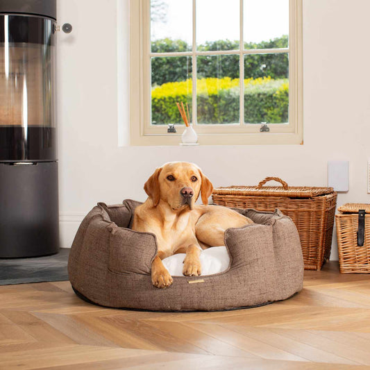 High Wall Dog Bed In Inchmurrin Umber By Lords & Labradors