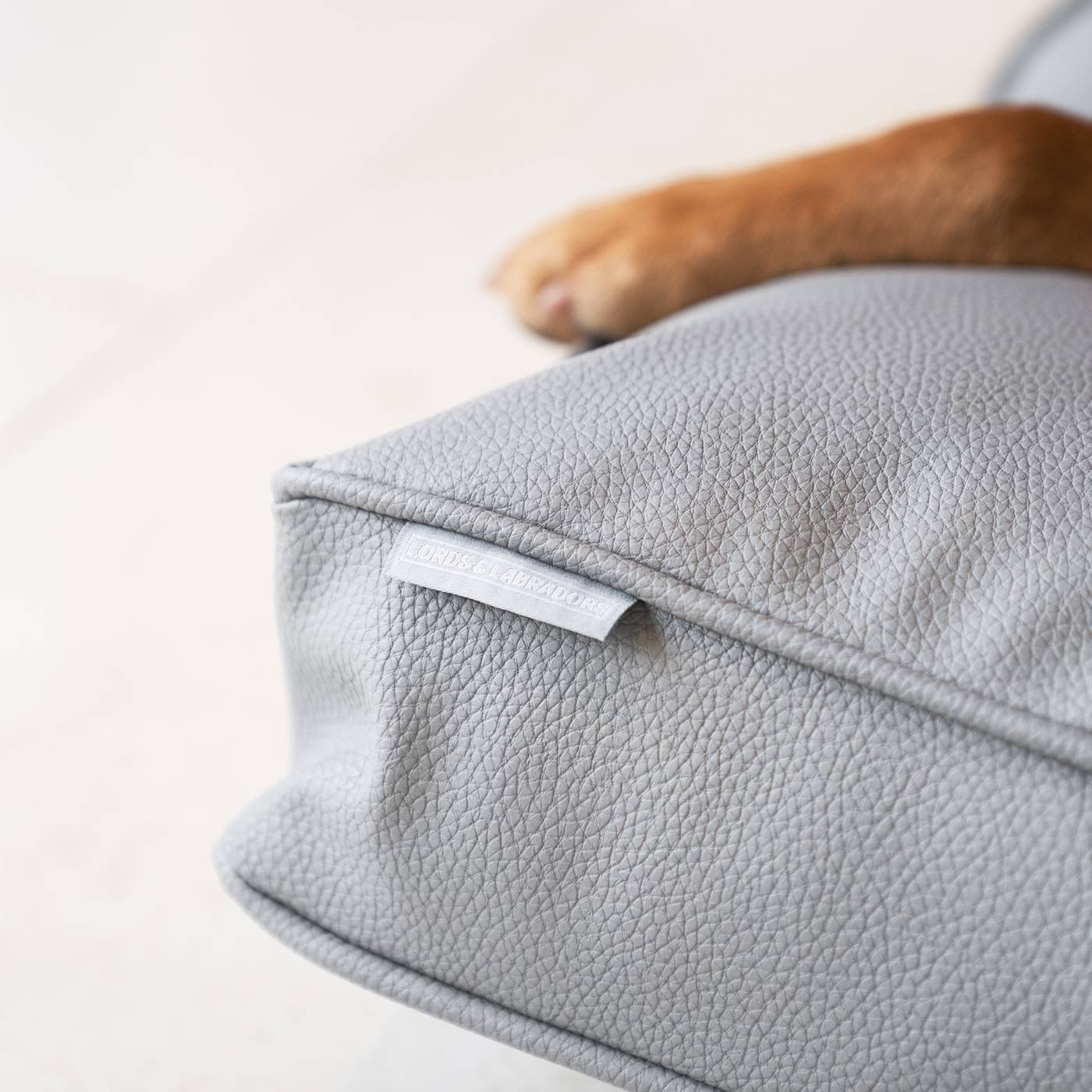 Dog Cushion in Rhino Tough Granite Faux Leather by Lords & Labradors