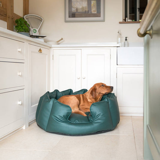 Rhino Tough High Wall Bed in Forest Faux Leather by Lords & Labradors