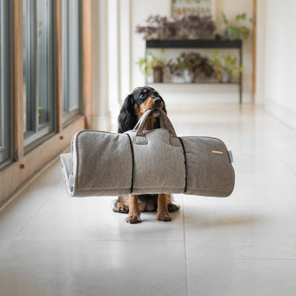 Embark on the perfect pet travel with our luxury Roll & Go Travel Mat! Featuring handles for easy carrying, the perfect addition that can be used on the Go in the car, at home or as a travel bed! Available now at Lords & Labradors