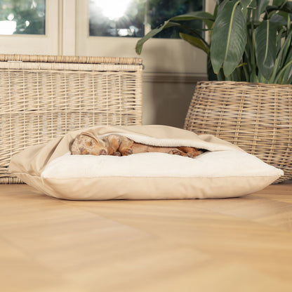 Discover The Perfect Burrow For Your Pet, Our Stunning Sleepy Burrow Dog Beds In Rhino Sand, Is The Perfect Bed Choice For Your Pet, Available Now at Lords & Labradors