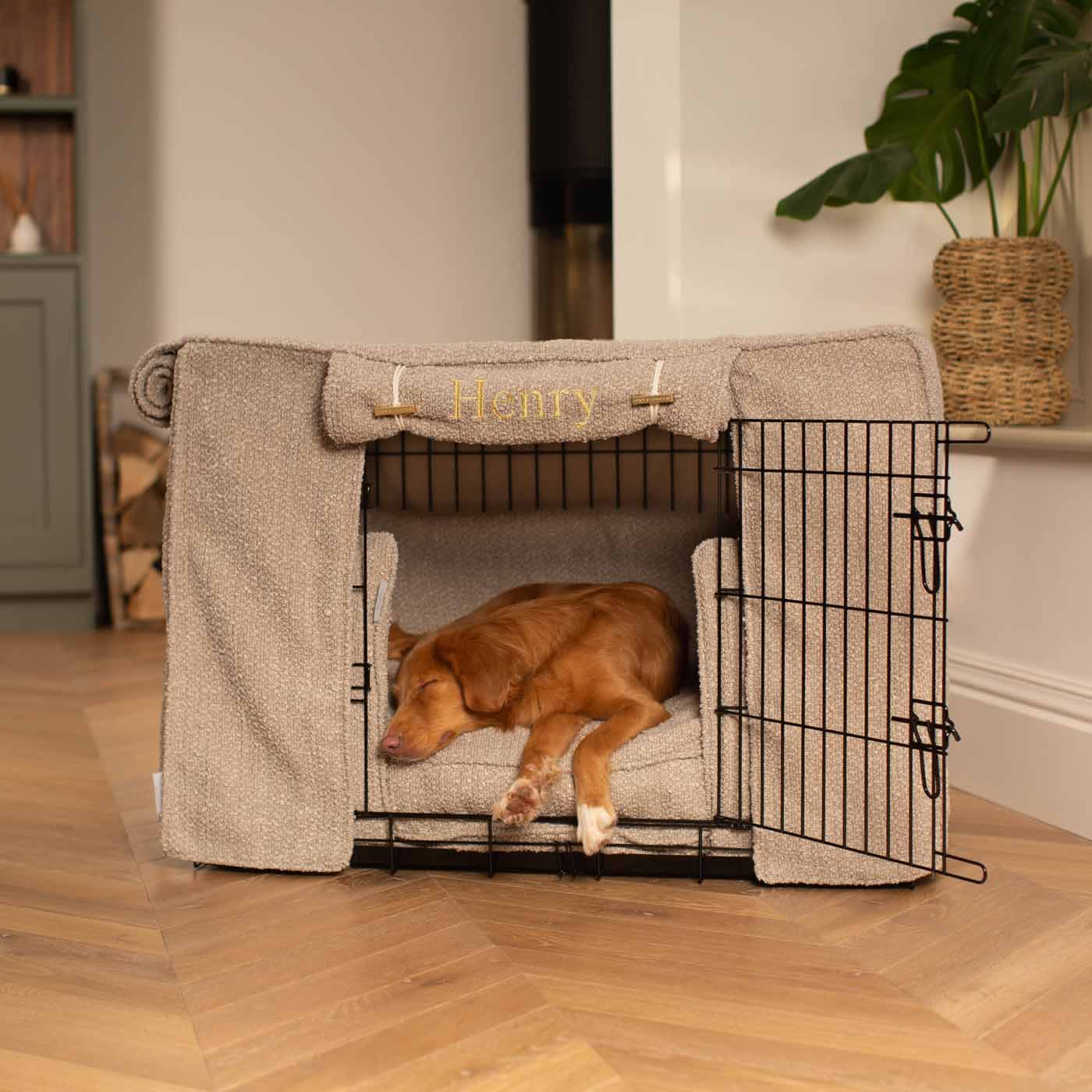 [TEST] Dog Crate Set In Mink Bouclé By Lords & Labradors