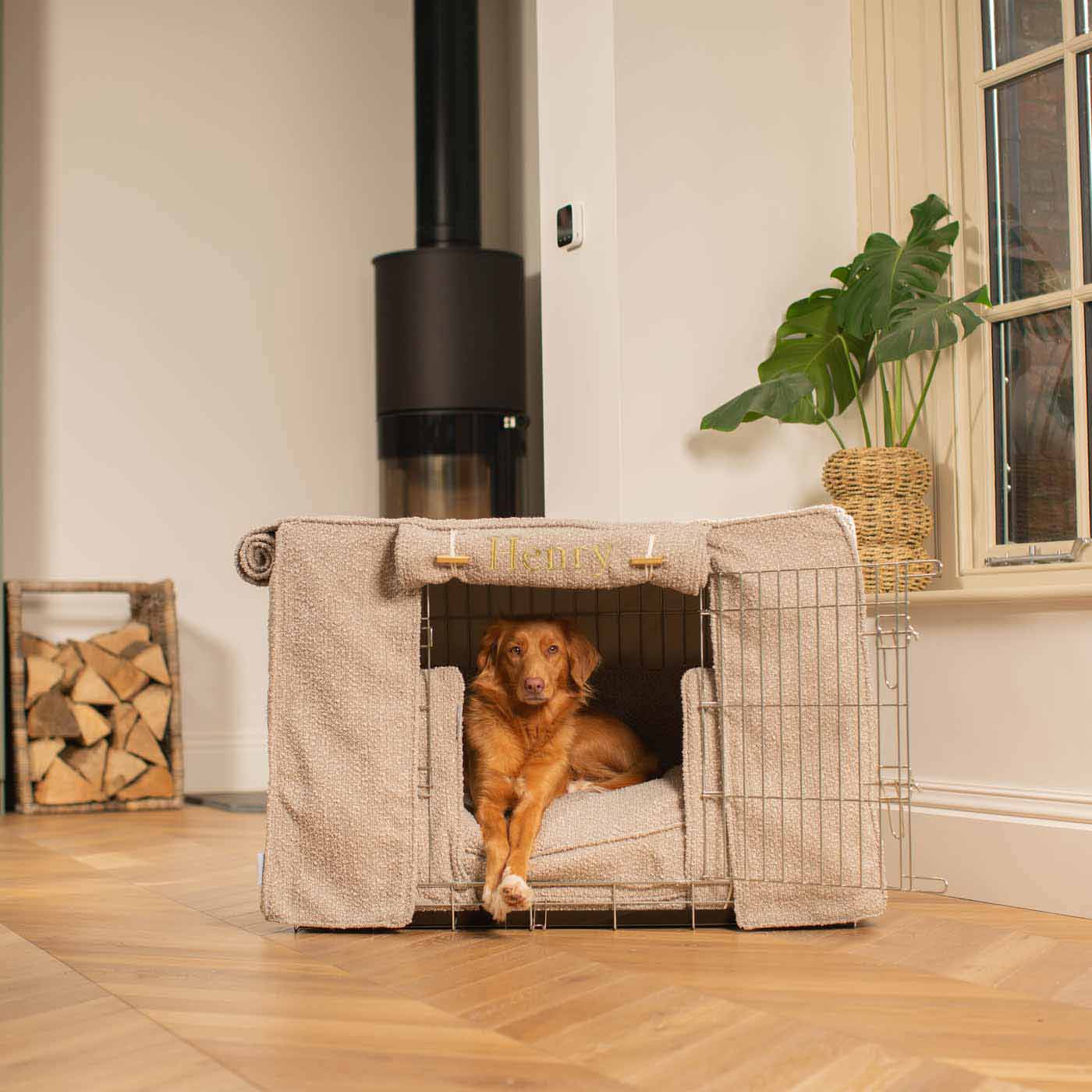 [TEST] Dog Crate Set In Mink Bouclé By Lords & Labradors