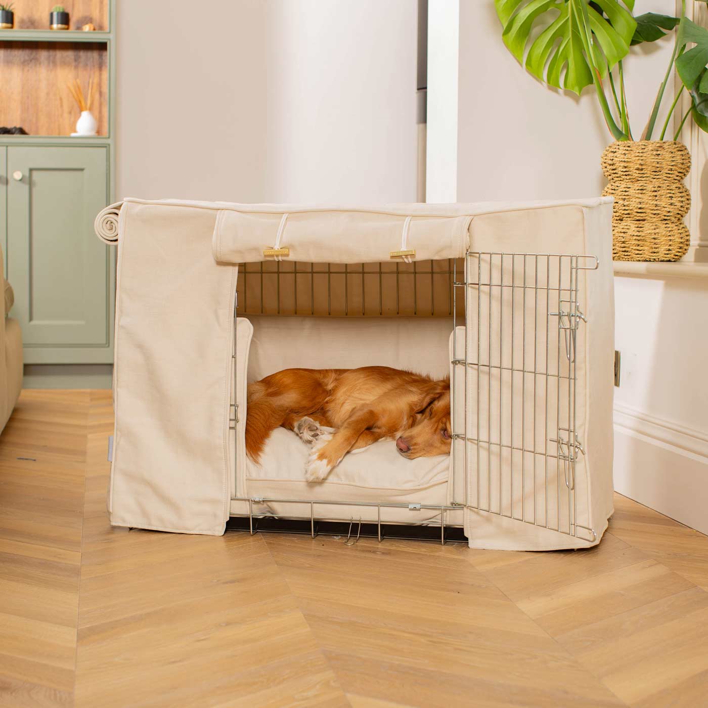 Luxury Heavy Duty Dog Crate, In Stunning Savanna Bone Crate Set, The Perfect Dog Crate Set For Building The Ultimate Pet Den! Dog Crate Cover Available To Personalise at Lords & Labradors
