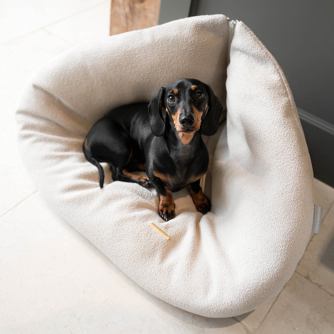 Luxury Dog Cushions & Beds, Squash 'Em in Alabaster, The Perfect Snuggly Cave For Dogs To Burrow! Available Now at Lords & Labradors