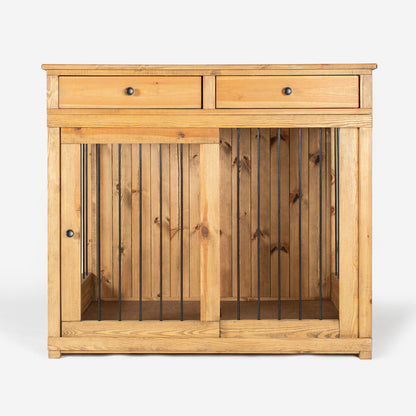 Wooden Sliding Door Broadsand Dog Crate with Drawer by Lords & Labradors