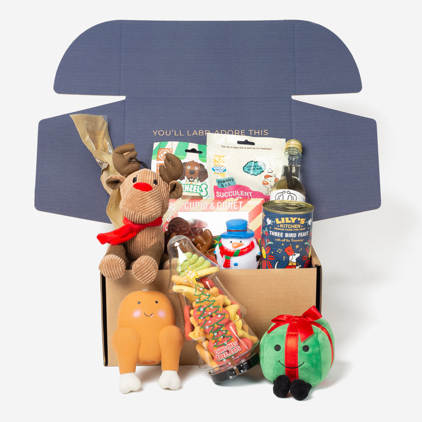 Christmas Luxury Dog Toy & Treat Gift Box, The Perfect Festive Gift For Pets, Available Now at Lords & Labradors