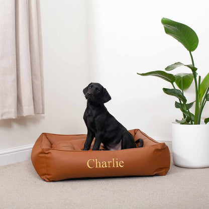 Rhino Tough Box Bed in Ember Faux Leather by Lords & Labradors