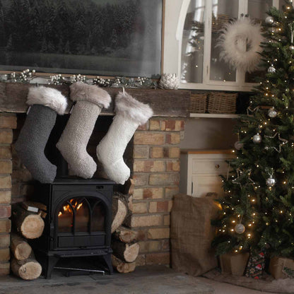 Gift your furry friend the perfect pet Christmas gift with our beautifully crafted Christmas Stocking Sock, fill and gift your pet this festive holiday with the most wholesome gifts for Christmas! Available now in stunning Ivory Boucle at Lords & Labradors    