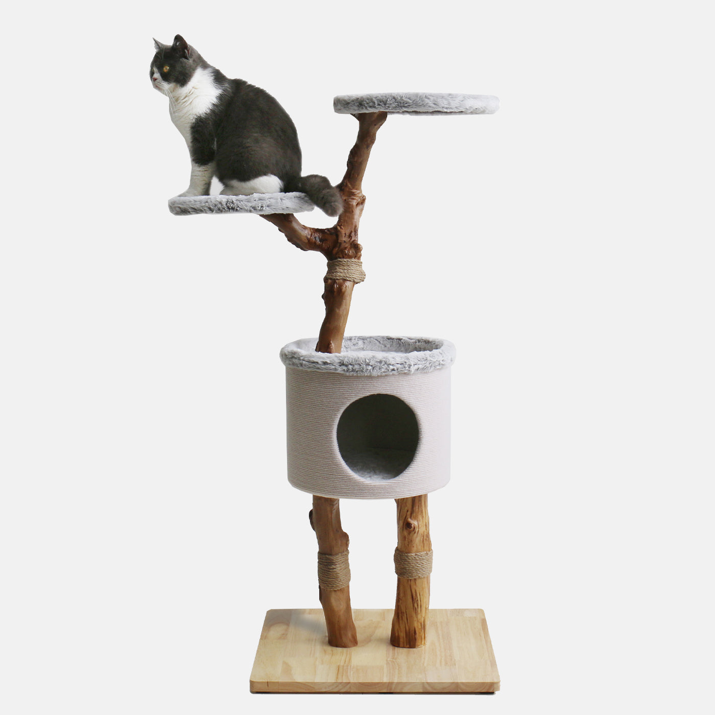 Discover our Luxury Back To Nature High Rise Cat Scratch Post. Features the Perfect Sleep Spot in the Cave as a Hideaway and Perfect For Scratching And Multiple Cats To Play, Weight Limit 20kg! Available Now at Lords & Labradors US