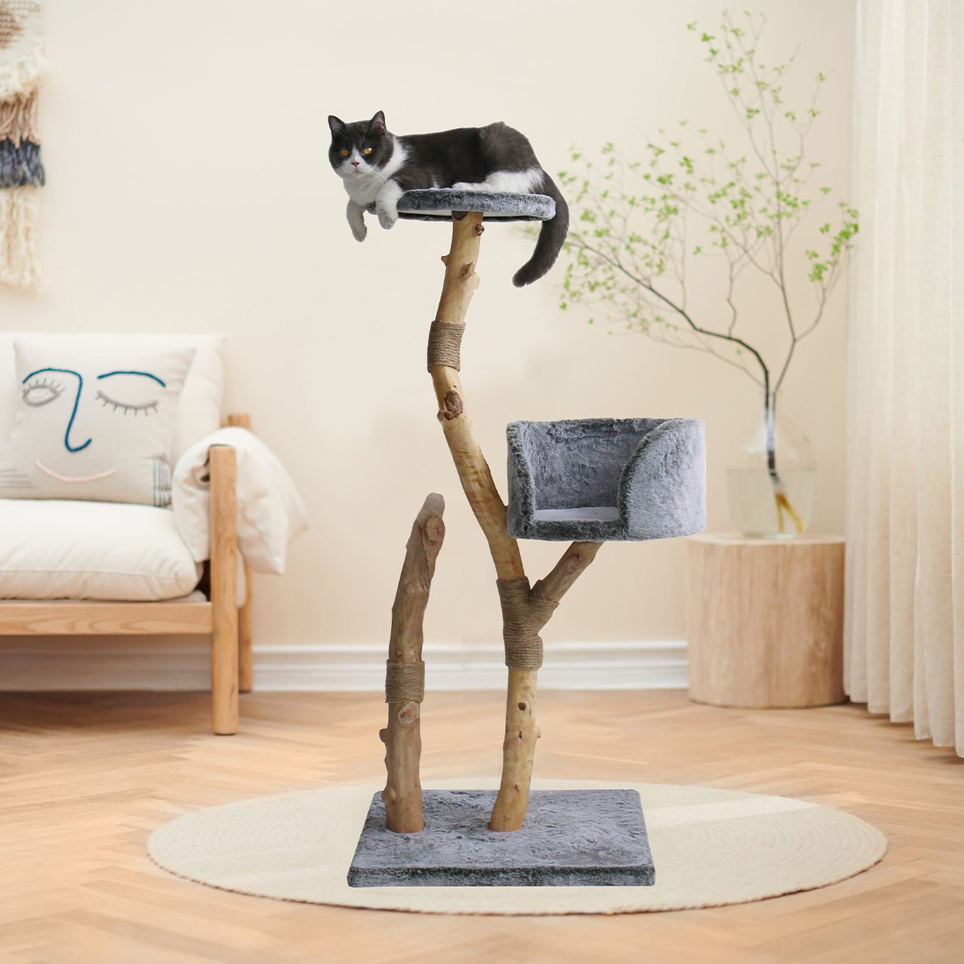 Discover our Luxury Back to Nature The Trio Cat Scratch Post. Features High Sided Cosy Platforms For Kittens and Cats To Rest, Made From Thick Natural Wood Perfect For Scratching! Available Now at Lords & Labradors