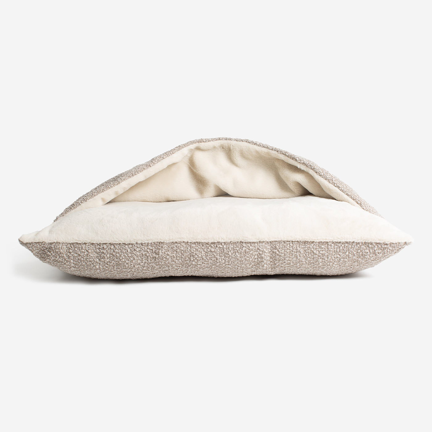 Lords & Labradors Sleepy Burrows Bed in Mink Bouclé