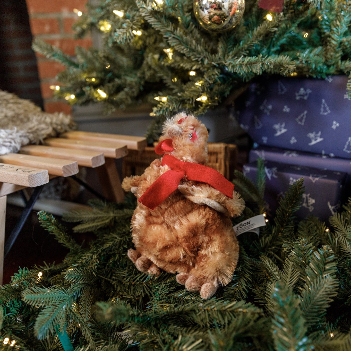 Zoon Brown Poochie Poultry Christmas Toy