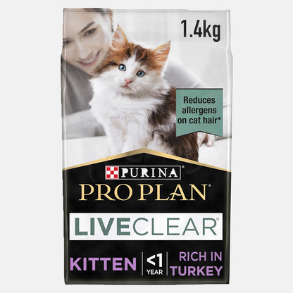 PRO PLAN Live Clear Kitten Dry Food with Turkey 1.4kg