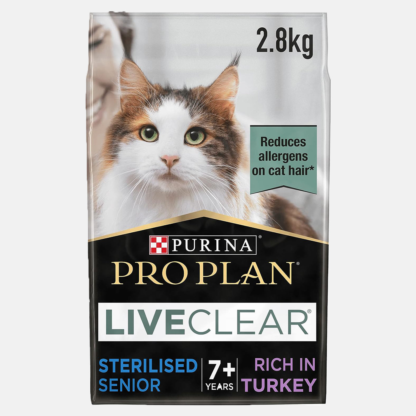 PRO PLAN Live Clear Sterilised 7+ Senior Cat Dry Food with Turkey 2.8kg