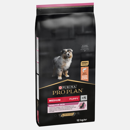 PRO PLAN Medium Puppy for Sensitive Skin with Salmon Dry Food 12KG