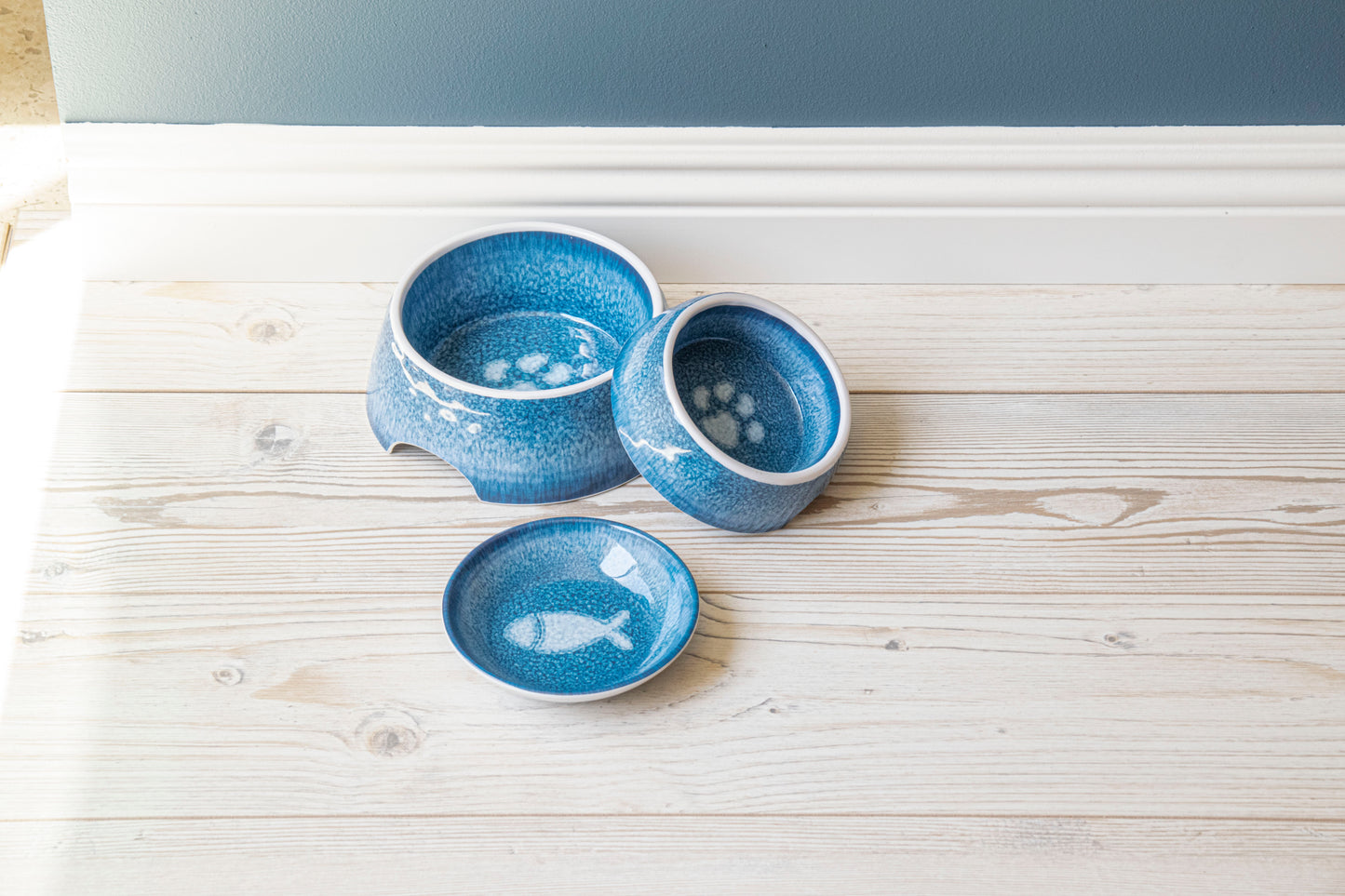 Indigo Impressions Paw Bowl- Blue