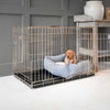 Gold Dog Crate with Cosy & Calming Puppy Crate Bed in Pewter Herringbone by Lords & Labradors