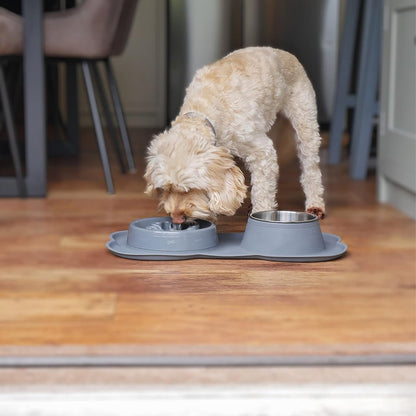 Rosewood Silicone Double Diner Slow Feeder For Dogs