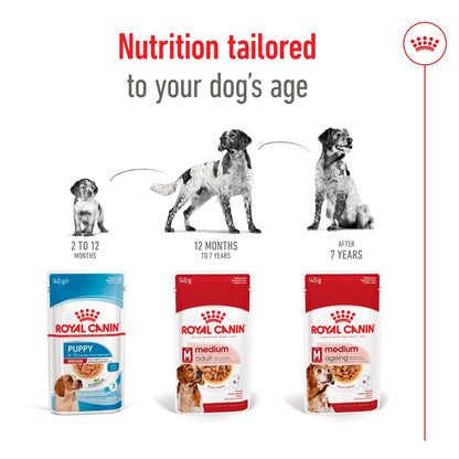Royal Canin Medium Breed Adult Wet Dog Food (10 x 140g)
