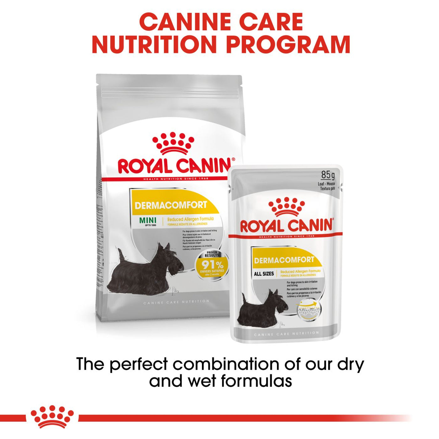 Royal Canin Derma Comfort Wet Adult Dog Food in Loaf (12 x 85g)